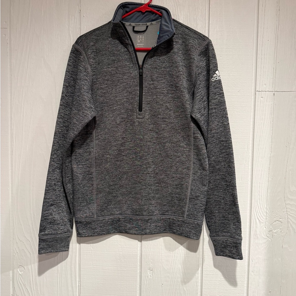 Adidas Heathered Gray Quarter-Zip Sweatshirt